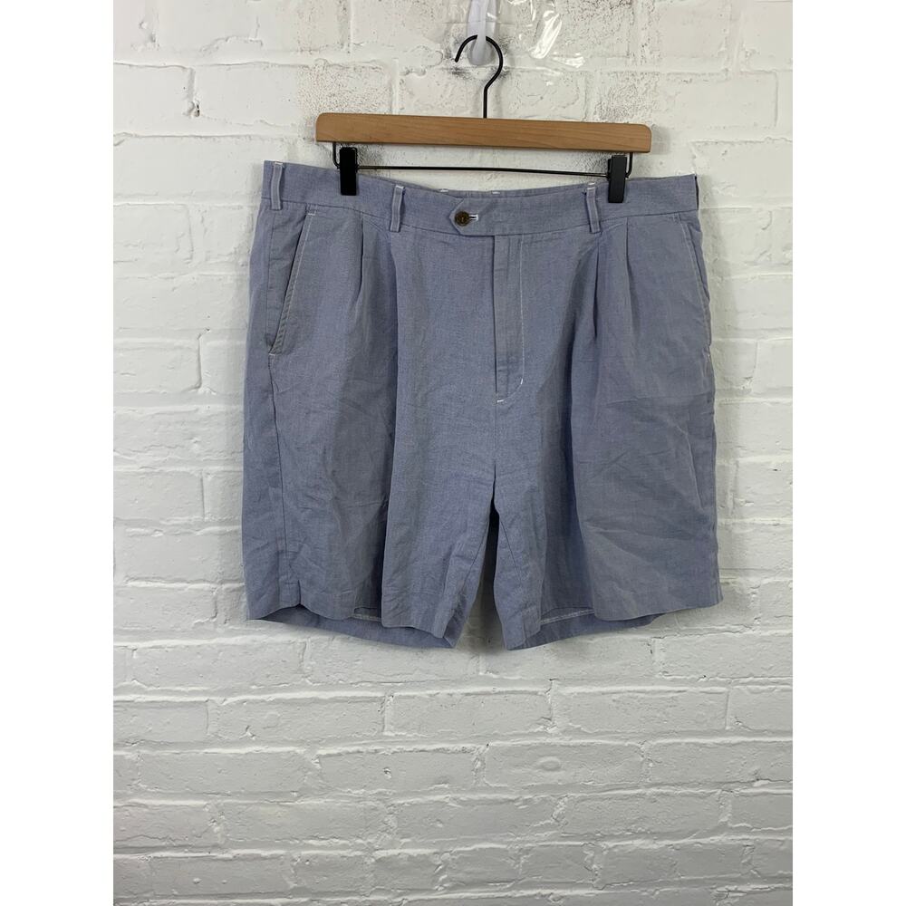 Bobby Jones Players Men's Relaxed Fit Pleated Chino Shorts Blue Size 38